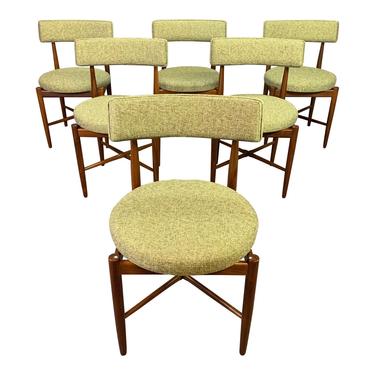 Vintage British Mid Century Modern Dining Chairs by G Plan Attributed to Kofod Larsen. Set of Six. 