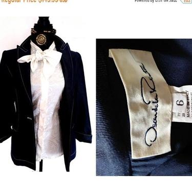 SALE Vintage OSCAR De La Renta BLAZER, Oscar De la Renta denim blazer, vintage jean blazer, designer vintage jean jacket blazer, s  eur 36 s 