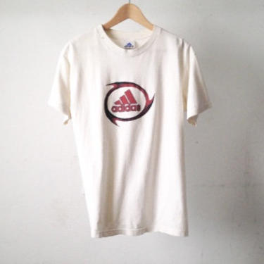 vintage 90s ADIDAS off white classic VINTAGE t-shirt size  cotton 