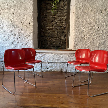 Mid century dining chair Danish modern plastic mold kitchen chairs 