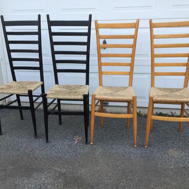 Italian ladder back modernist chairs by the pair 