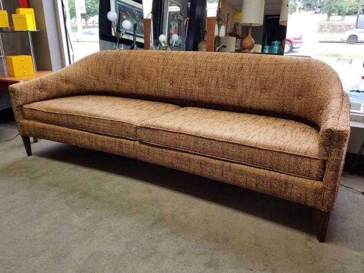 Mid-Century Modern sofa with tweed upholstery