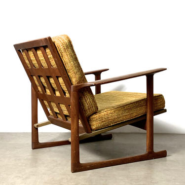 Ib Kofod Larsen Selig Lattice Back Lounge Chair 1950's 