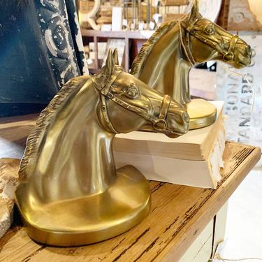 Brass Horse Bookend, Pair