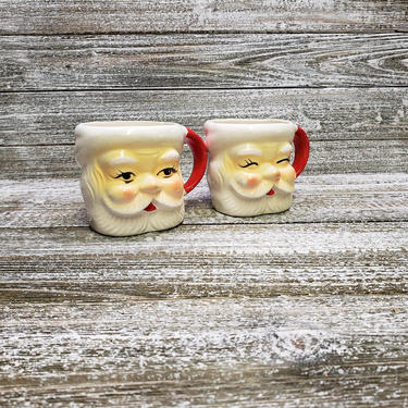 Vintage Santa Claus Mugs, Ceramic Santa Cups, Blinking Santa Claus Mug, Christmas Coffee Mug, Tea Cup, Hot Chocolate, Vintage Christmas 