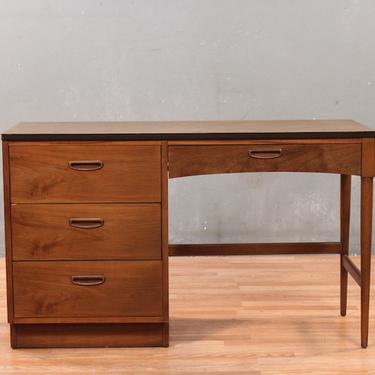 Lane Mid Century Walnut &amp; Laminate 4-Drawer Desk – ONLINE ONLY