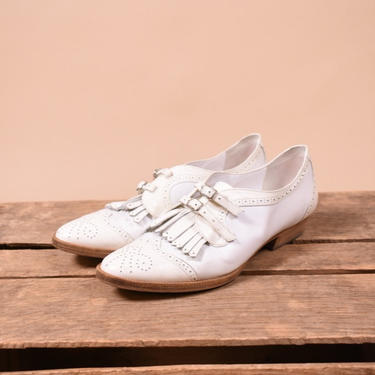 White Oxford Shoes By Peter Fox, 6.5