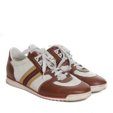 Gucci Brown and Canvas Sneakers