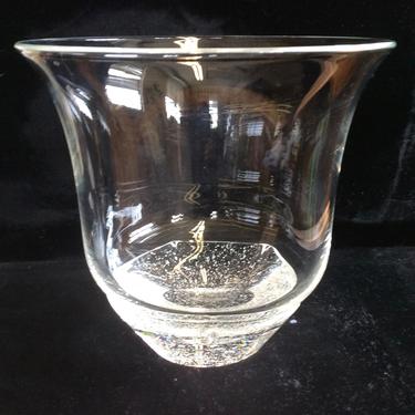 Steuben Oceana Bowl or Vase Clear with controlled bubble wave base 