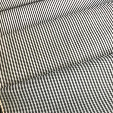 French Printed Cotton Shirting Fabric, Unused Tailors Bolt, Gray Black Pinstripe, Sewing Projects, French Textiles 