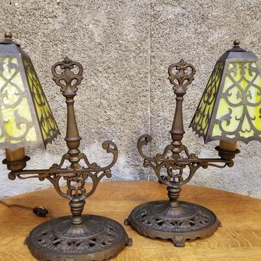 Spanish Revival Cast Iron Table Lamps 