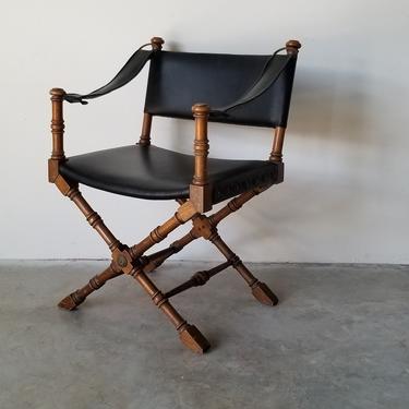Hollywood Regency Campaign Style Chair 