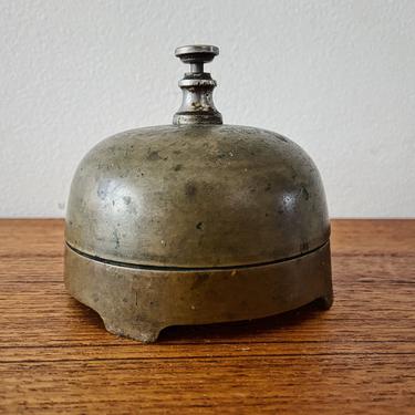Large Brass Bell Ring Hotel Antique Solid Brooklyn Salvage 