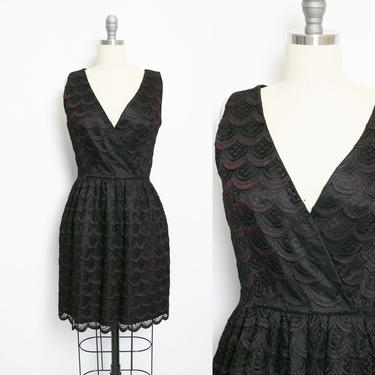 1960s Dress Black Lace Cocktail S 