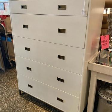 Sleek restoration hardware Avalon dresser with brass frame, 40”L x 20”W x 56”T
