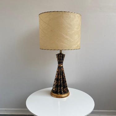 Atomic ceramic and 24k gold table lamp by Deena China 
