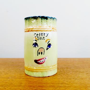 Vintage Anthropomorphic Celery Salt Shaker | Condiment Jar | 1950s 1960s 1970s | Made in Japan 