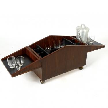 Rosewood Side Table Bar Cart