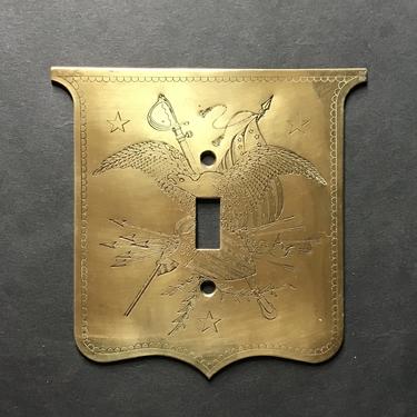 Vintage Etched Brass Light Switch Cover