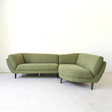 Vintage Amoeba Green 2 Piece Sectional Sofa