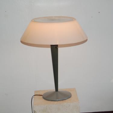 Gerald Thurston for Lightoiter 1960's Mid Century Charcoal Gray &amp; Steel Gray PL-8878 Modern Acrylic Table Lamp ~ Modern Lightoiter Desk Lamp 