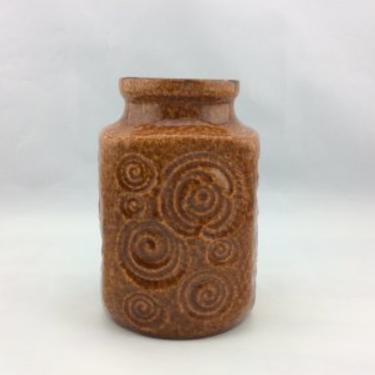 W Germany Pottery Vase with Swirl