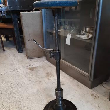 Vintage industrial cast iron adjustable dental stool 