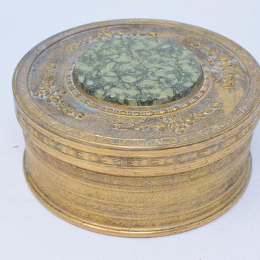 Vintage Gold Lidded Powder Box 
