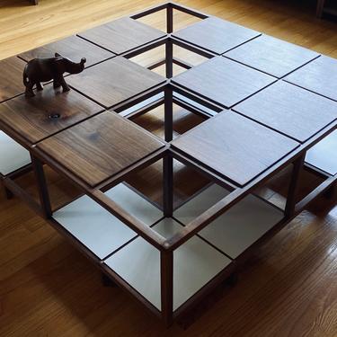 RAMME - Mid Century Modern Style Solid Walnut Coffee Table 4 x 4 