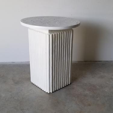 80's Postmodern Composite Plaster Accent Table 