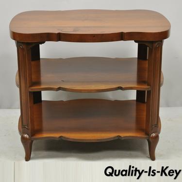 French Provincial Style Cherry Wood 3 Tier Lamp Side Table by Kent Grand Rapids