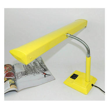 Yellow Lamp Industrial Steel Art Deco Antique Goose Neck Tanker Desk Light Table Lamp Adjustable Office Lighting Metal Shade Nightstand MCM 