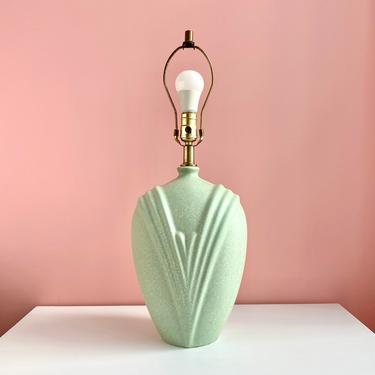 Mint Speckled Art Deco Lamp 