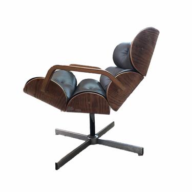 Free Shipping Within US - Vintage Mid Century Modern Segmented Lounge Chair or Desk Vinyl Chair by George Mulhauser for Plycraft 