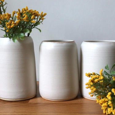 Matte White Flower Vase / Ceramic Vase / Interior Design Items / Bud Vase / Gift for Her 