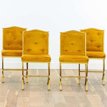 Set Of 4 Regency Gold Dining Chairs