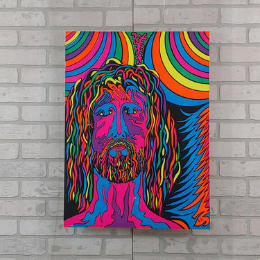 1970s Vagabond Creations Jesus Christ Superstar Vintage Blacklight Poster Psychedelic Pin-up 1970&#39;s Hippy #104 27x20 