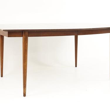Johnson Furniture Forward Trend Mid Century Walnut Surfboard Dining Table with 4 Leaves - mcm 