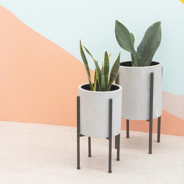 Pair of Grey Cement Planters