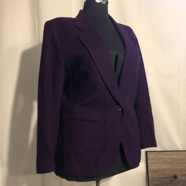 Pendleton jacket purple tuxedo style blazer 1980s vintage 14 petite 