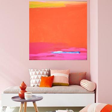 Brights Small Prints & Large Canvas Minimal Wall Art, Modern Home Decor, 36"x36" Canvas Painting Abstract Original Commission Art by Art