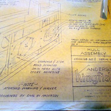 Original Blue Prints for King Fisher Airplane Kingfisher Anderson Aircraft 1960s 
