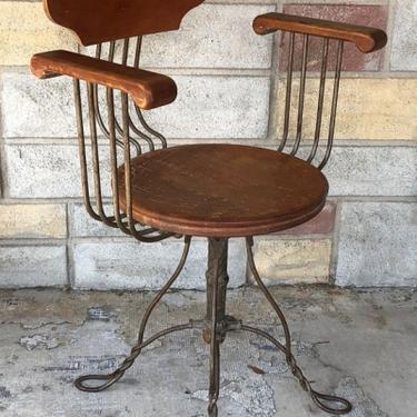 Early Modernist Machine Age Twisted Metal Office Chair Ice Cream ParlorStyle