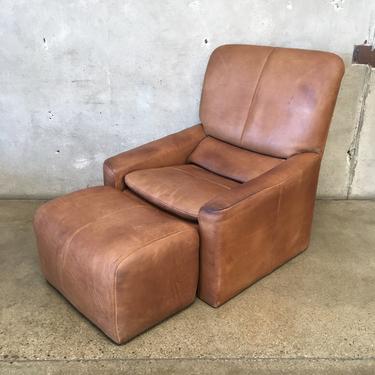 Leather Lounge Chair & Ottoman By Leolux