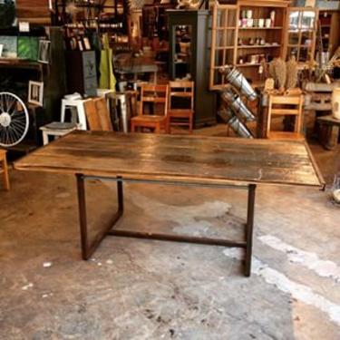 Distressed Wood Dining Table. Available at Trohv DC. $1350. 42&amp;quot;D x 30&amp;quot;H x 80&amp;quot;L. #localartist #reclaimed #vintage