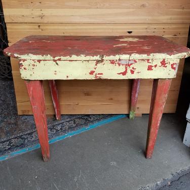 Funky Chipped Paint Occasional Table H24.75 x W34 x D20.25