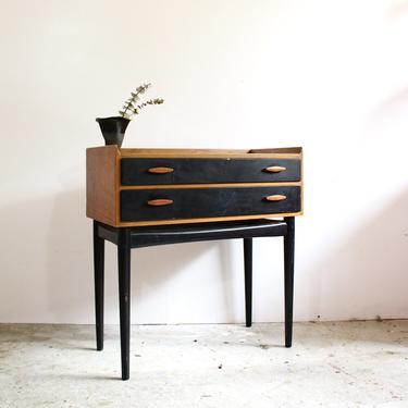 Swedish Chest of Drawers in Teak & Black Lacquer