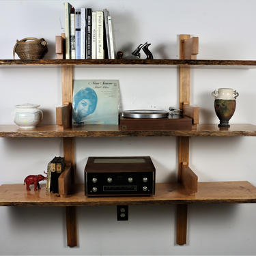 Custom Set of floating bookshelves/bookcase/bookshelf in the style of Pierre Chapo Bibliotheque 