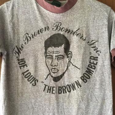 Vintage Joe Louis Boxer The Brown Bomber Tee Shirt 