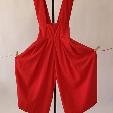 1980's Suspender Jumpsuit by EXPO 80's Jumper 80s Women's Vintage Size Small / Medium 